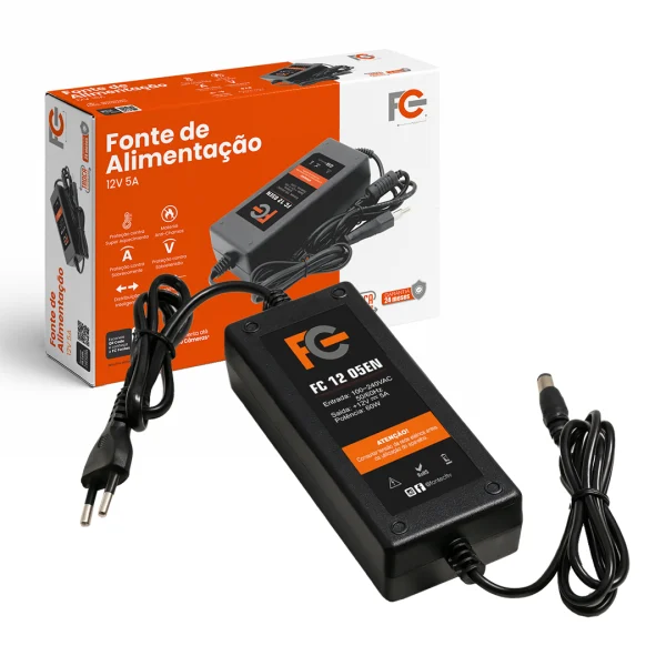 Fonte Eletrônica 12V 05A — Tipo Notebook