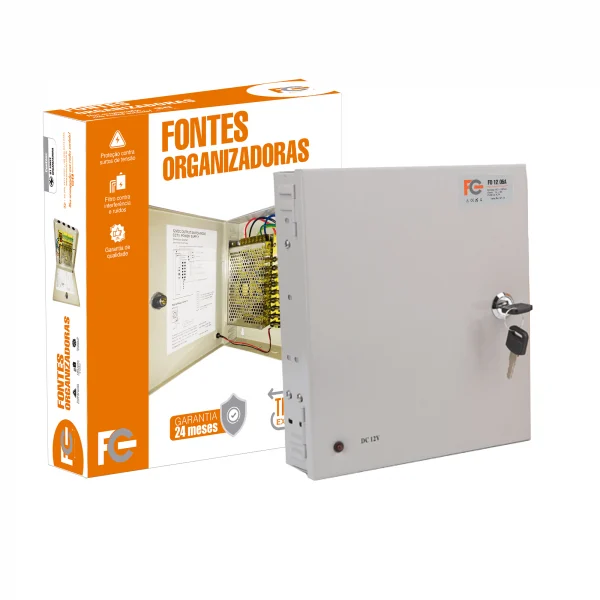 Fonte Organizadora com 9 saídas — 12V 5A