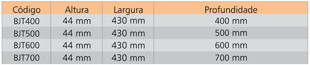 Informação técnica 1 de Bandeja Telescópica fornecida pela Triunfo